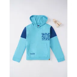 Ed-a-Mamma Boys Blue Printed Hooded Sweatshirt-picture-25
