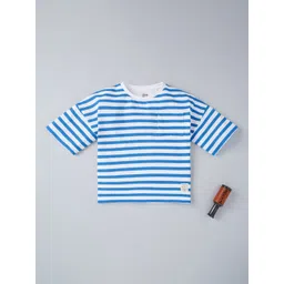 Ed-a-Mamma Boys Blue Sustainable Striped T-Shirt-picture-29