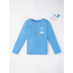 Ed-a-Mamma Boys Blue Typography Printed Cotton T-shirt-picture-17