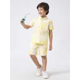 Ed-a-Mamma Boys Dyed Short Sleeves Pure Cotton Shirt With Shorts-picture-30