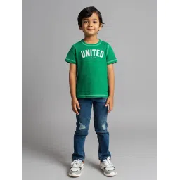 Ed-a-Mamma Boys Green Cotton Printed T-Shirt-picture-34