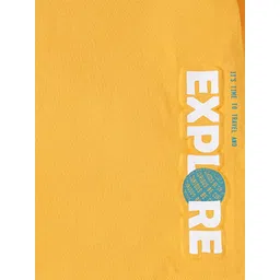 Ed-a-Mamma Boys Mustard Yellow Typography T-shirt image 3