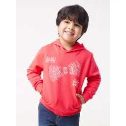 Ed-a-Mamma Boys Orange Printed Hooded Sweatshirt-picture-28