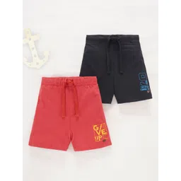 Ed-a-Mamma Boys Pack Of 2 Typography Printed Cotton Shorts-picture-26