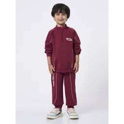 Ed-a-Mamma Boys Printed High Neck Pure Cotton Sweatshirt And Joggers-image-23