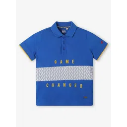 Ed-a-Mamma Boys Printed Polo Collar Bio Finish Applique T-shirt-image-5