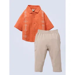 Ed-a-Mamma Boys Printed Pure Cotton Shirt With Trousers-image-31