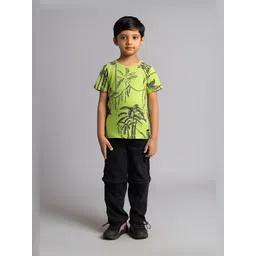 Ed-a-Mamma Boys Printed Tropical Bio Finish Applique T-shirt-image-2