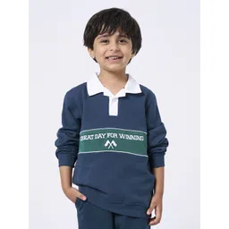 Ed-a-Mamma Boys Pure Cotton Typography printed Shirt Collar Neck Full Sleeves Sweatshirt-picture-20