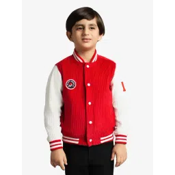 Ed-A-Mamma Boys Red Corduroy Printed Jacket-picture-34