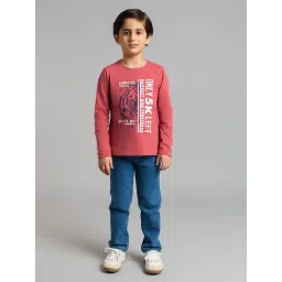 Ed-a-Mamma Boys Red Cotton Printed T-Shirt-picture-32