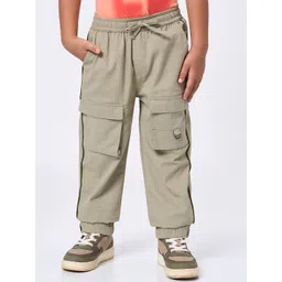 Ed-a-Mamma Boys Regular Fit Mid-Rise Cotton Cargos Trousers-picture-23