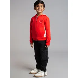 Ed-a-Mamma Boys Typography Outdoor Open Front Jacket with Patchwork-picture-58