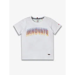 Ed-a-Mamma Boys Typography Printed Bio Finish Applique T-shirt-image-36