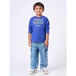 Ed-a-Mamma Boys Typography Printed Round Neck Pure Cotton T-shirt-picture-41