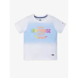 Ed-a-Mamma Boys White Cotton Printed T-Shirt-picture-48
