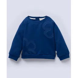 Ed-a-Mamma Cotton Woven Full Sleeves Floral Embroidered Light Winter Sweatshirt - Blue-picture-13