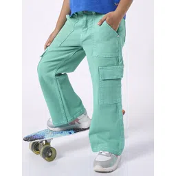 Ed-a-Mamma Girls Comfort Regular Fit Mid-Rise Cargo Styles Jeans-picture-16