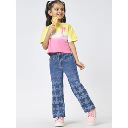 Ed-a-Mamma Girls Comfort Regular Fit Mid-Rise Printed Pure Cotton Jeans-picture-17