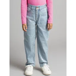 Ed-a-Mamma Girls Comfort Slash Knee Heavy Fade Stretchable Jeans image 1