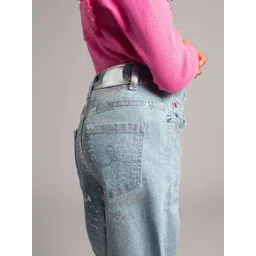 Ed-a-Mamma Girls Comfort Slash Knee Heavy Fade Stretchable Jeans image 5