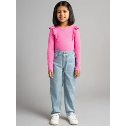 Ed-a-Mamma Girls Comfort Slash Knee Heavy Fade Stretchable Jeans image 3