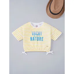Ed-a-Mamma Girls Cropped Striped Cotton T-shirt-picture-38