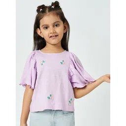 Ed-a-Mamma Girls Embroidered Flared Sleeves Pure Cotton Top-picture-10