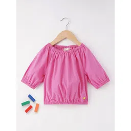 Ed-a-Mamma Girls Gathered Regular Cotton Crop Top-picture-41