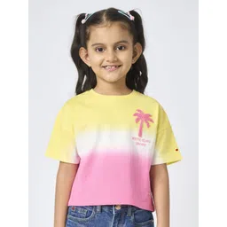 Ed-a-Mamma Girls Ombre Printed Embroidered Cotton T-shirt-picture-11