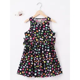 Ed-a-Mamma Girls Polka Dot Printed Cotton Fit & Flare Dress-picture-42
