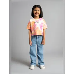 Ed-a-Mamma Girls Tie and Dye Printed Bio Finish Applique T-shirt-picture-25