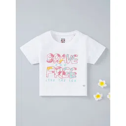 Ed-a-Mamma Girls Typography Printed Applique Sustainable Cotton T-shirt-picture-21