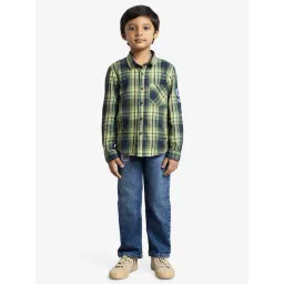 Ed-a-Mamma Green Cotton Regular Checks Shirt-picture-33