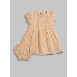 Ed-a-Mamma Infant Girls Peach Cotton Casual Dress-picture-20