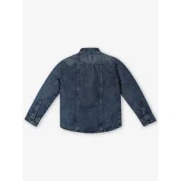 Ed-a-Mamma Kids Dark Blue Solid Shirt image 2