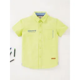 Ed-a-Mamma Kids Green Cotton Printed Shirt-picture-24