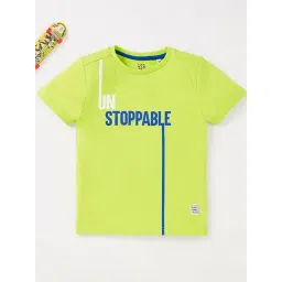 Ed-a-Mamma Kids Light Green Printed T-Shirt-picture-33