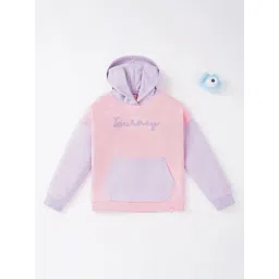 Ed-a-Mamma Kids Light Pink & Purple Printed Full Sleeves  Hoodie-picture-40