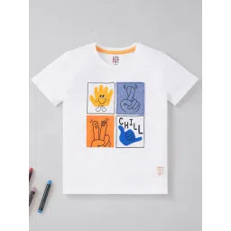 Ed-a-Mamma Kids White Printed T-Shirt-picture-44