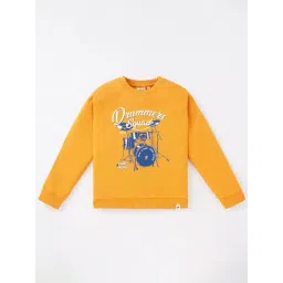 Ed-a-Mamma Kids Yellow Cotton Printed Full Sleeves Sweatshirt-picture-33