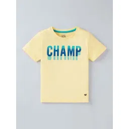 Ed-a-Mamma Kids Yellow Cotton Printed T-Shirt-picture-34