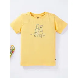 Ed-a-Mamma Kids Yellow Cotton Printed T-Shirt-picture-22