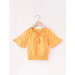 Ed-a-Mamma Kids Yellow Cotton Self Pattern Top-picture-20