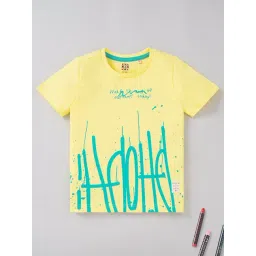 Ed-a-Mamma Kids Yellow Printed T-Shirt-picture-32