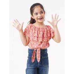 Ed-a-Mamma Pink Floral Print Off-Shoulder Bardot Top-picture-42