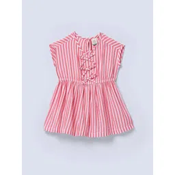 Ed-a-Mamma Striped Tie-Up Neck Fit & Flare Dress-picture-22