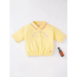 Ed-A-Mamma Sustainable Cropped T-Shirt For Girls - Yellow-picture-39