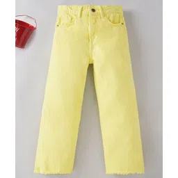 Ed-a-Mamma Sustainable Full Length Wide Leg Solid Colour Jeans - Yellow-picture-10