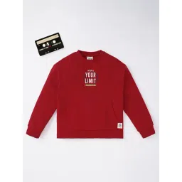 Ed-A-Mamma Sustainable Sweatshirt With Chest Print For Boys - Red-picture-29